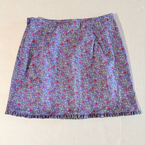 NWT VTG Express Ditsy Floral Mini Skirt, XS 1/2 Periwinkle Ruffle 90s Soft Girl